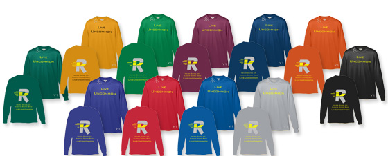 Available wicking long sleeve shirt colors.