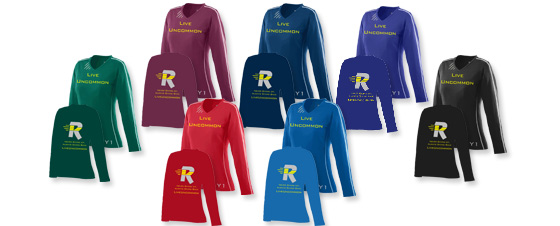 Available ladies wicking ralley jersey colors.